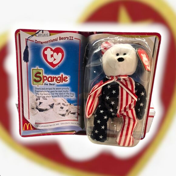 TY Teenie Beanie Baby - Rare Spangle The Bear - McDonalds 2000 New In Box - Picture 1 of 5